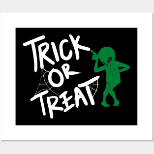 Alien Trick Or Treat Halloween Night Posters and Art